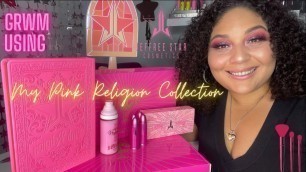 'JEFFREE STAR COSMETICS PINK RELIGION COLLECTION | GRWM | MAKEUP LOOK | GIVEAWAY'