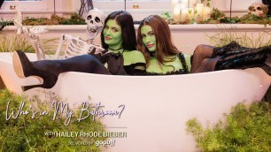 'Kylie Jenner & Hailey Bieber toast to Halloween with spooky cocktails | WHO\'S IN MY BATHROOM?'