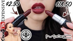 'Comparing BHAD BHABIE Copycat Beauty & MAC Lipsticks + Swatches | Cheap VS Expensive'