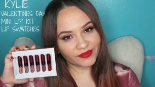 'KYLIE COSMETICS VALENTINES DAY COLLECTION MINI LIQUID LIPSTICK LIP SWATCHES'