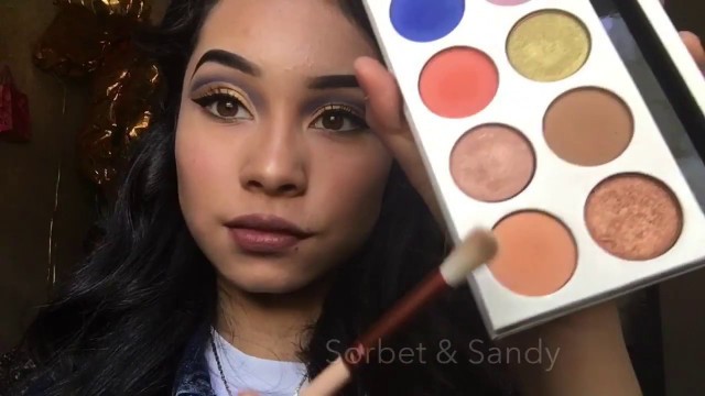 'Royal Blue & Gold Cut Crease | Ft The Royal Peach Palette by Kylie Cosmetics'