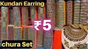 '5/- Kundan Jewellery wholesale market in Ludhiana, Artificial Chura set , Bangles , Bridal set'