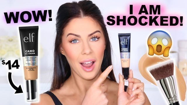 'NEW HOLY GRAIL FOUNDATION!? ELF CAMO CC CREAM REVIEW & WEAR TEST!! I AM SHOCKED!'