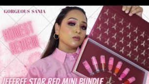 'JEFFREE STAR COSMETICS RED MINI BUNDLE | HONEST REVIEW | SWATCH TEST | SANIA KHAN'