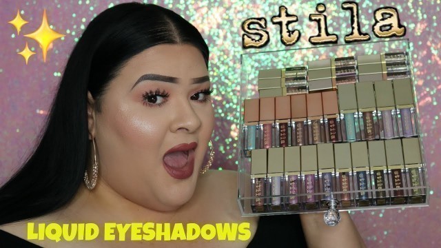 'STILA GLITTER & GLOW LIQUID EYESHADOWS| WOW!  ♥ Swatches + Demo + Review'