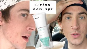 'Trying a REDNESS BLURRING Sunscreen For Acne-Prone Skin | Hero Cosmetics'