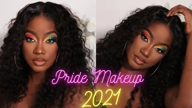 'PRIDE INSPIRED MAKEUP TUTORIAL | FULL FACE ROUTINE| MEG & DA BABY DRAMA'