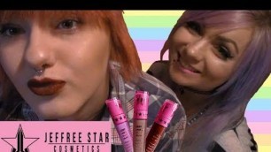 'Jeffree Star Cosmetics Velour Lipsticks Review - Queen Supreme/Celebrity Skin/Unicorn Blood'