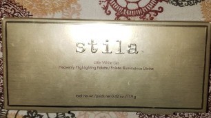'Review Swatches &Demo of New Stila MakeUp.Little  White Lies eye glitter& Putty Highlighter Trio'