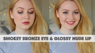 'Smokey Bronze Eye & Glossy Nude Lip Makeup Tutorial | Meg Says'