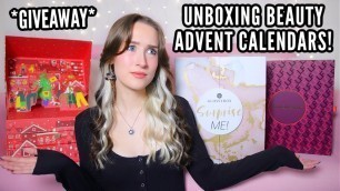 'UNBOXING BEAUTY ADVENT CALENDARS + GIVEAWAY! *Most Popular Calendars 2021*'