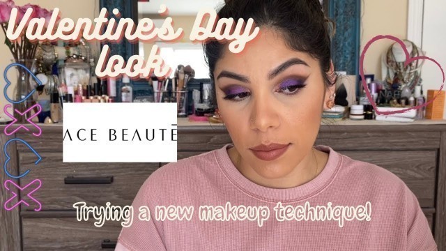 'Trying something NEW!! NEW makeup brand and NEW technique!           Purple Valentine\'s Day Look'