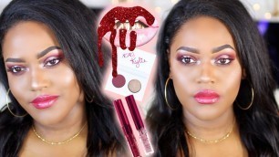 'KYLIE COSMETICS VALENTINES DAY COLLECTION TUTORIAL | DARK BROWN SKIN'