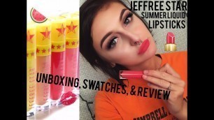 'Jeffree Star Cosmetics Summer Liquid Lipsticks | Unboxing, Swatches, and Review!'
