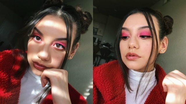 'VALENTINES INSPIRED PINK MAKEUP KYLIE COSMETICS VALENTINES PALLET 2019!'