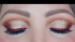 'Glam Valentine\'s Day Glitter Cut Crease Makeup Tutorial | My First YouTube Video'