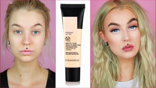 'NEW & VEGAN! The Body Shop Matte Clay Clarifying Foundation | Wear Test, First Impression'