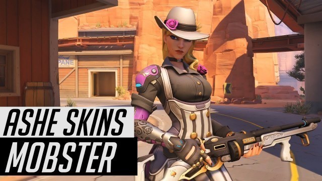 'Overwatch | Ashe Mobster Legendary Skin Spotlight | All Cosmetics & Gameplay'