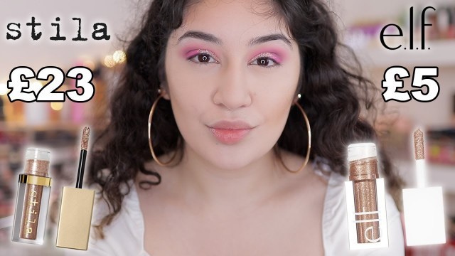 'DUPE ALERT! ELF VS STILA LIQUID GLITTER EYESHADOWS COMPARISON'