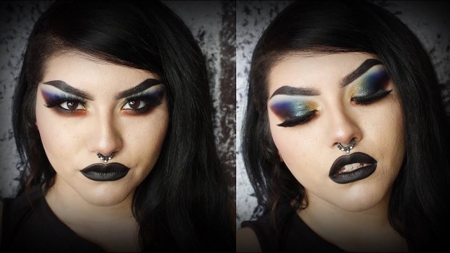 'Goth Rainbow Makeup | MarilynMugBeat'