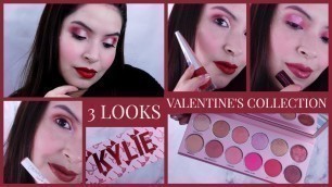 '3 LOOKS KYLIE COSMETICS VALENTINE\'S DAY COLLECTION 2019 EYESHADOW PALETTE 3 LOOKS MAKEUP TUTORIAL'