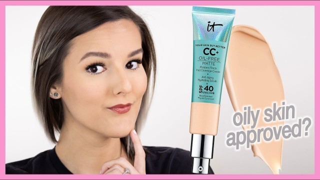 'It Cosmetics CC+ Oil-Free Matte With SPF 40 - Oily Skin Approved? (All Day Wear Test)'