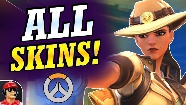 'Ashe All SKINS, GOLD GUNS, & Cosmetics + First Impression Gameplay! (Overwatch)'