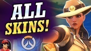 'Ashe All SKINS, GOLD GUNS, & Cosmetics + First Impression Gameplay! (Overwatch)'