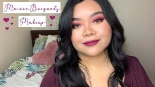 'MAROON MAKEUP LOOK | BERRY BURGUNDY MAKEUP | VALENTINE\'S DAY 2020 | KYLIE JENNER\'S INSPIRED MAKEUP'