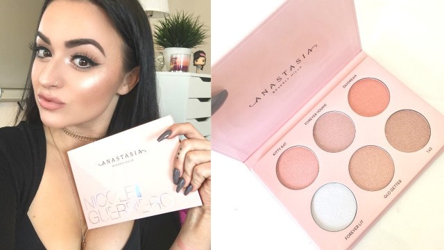 'NEW ABH x NICOLE GUERRIERO GLOW KIT | Dry & Wet Swatches | Demo & Review !'