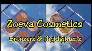 'Zoeva Cosmetics - Swatches - Radiant Bronzer-Highlighter Palettes and  Visionary Light Highlighters'