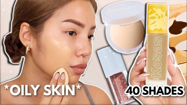 'NEW | KOSAS REVEALER SKIN IMPROVING FOUNDATION | WEAR TEST ON OILY SKIN'