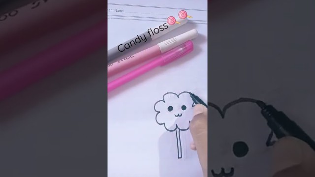 'easy candy floss drawing'