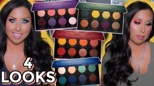 'MELT COSMETICS MINI BAD SIDE ZODIAC EYESHADOW PALETTES | AIR, EARTH, FIRE, WATER SWATCHES & 4 LOOKS'