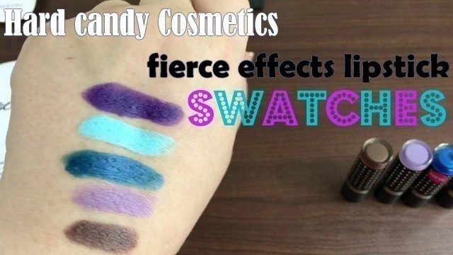 'Hard candy Cosmetics fierce effects lipstick makeup review #beauty #swatches'