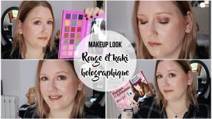 'MAKEUP LOOK ⎮ Rouge et kaki holographique - Rude Cosmetics'