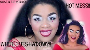 'Following a Nicole Guerriero Makeup Tutorial ?  l WHITE EYESHADOW?!!'