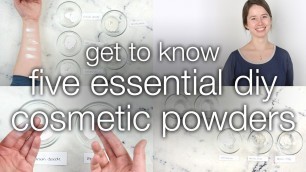 'Cosmetic Powders: Titanium Dioxide, Zinc Oxide, Sericite Mica, Kaolin Clay, and Starch'