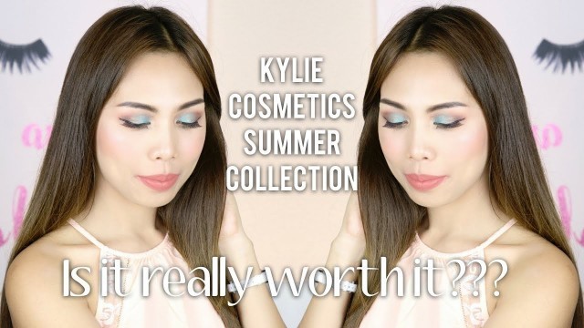 'KYLIE COSMETICS NEW SUMMER COLLECTION | Vacation Edition REVIEW, APPLICATION AND SWATCHES'