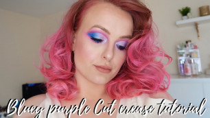 'Blue Purple Pink Cut crease makeup tutorial FT Jeffree Star Cosmetics'