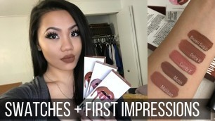 'Kylie Liquid Lipstick Swatches on Dark Hair & Asian Skin Tone'