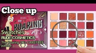 'THE ROARING 20\'S CAREFREE palette SWATCHES | RUDE COSMETICS | Close UP'