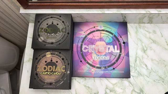 'Comparison swatches crystal zodiac vs mini zodiacs by BH Cosmetics'