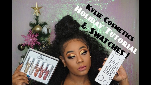 'Kylie Cosmetics Holiday Collection Tutorial | PLUS LIVE LIP SWATCHES'