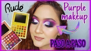 'Cut Crease Morado PASO A PASO