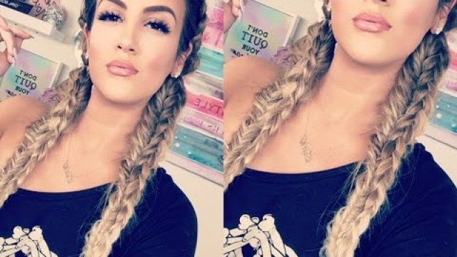 'Glittery & Glossy + Stacked Dutch Braid Pigtails | Nicole Guerriero'