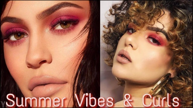 'Kylie Jenner inspired makeup tutorial + heatless curly head'