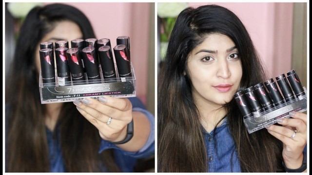 '7 Heaven\'s Lipstick Set Review And Swatches | Indian Drugstore Affordable Brand'