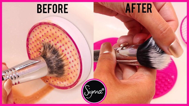 'HOW TO CLEAN MAKEUP BRUSHES using all SIGMA BEAUTY Cleaning Tools and Products'