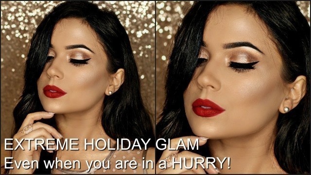 'HOLIDAY GLAM MAKEUP TRANSFORMATION | Even when you are in a HURRY!! | Time Saving Tips!'